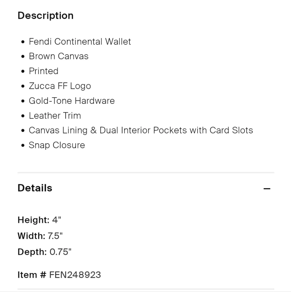 Fendi Zucca Canvas Leather Trimed Wallet Vintage - Picture 5 of 5